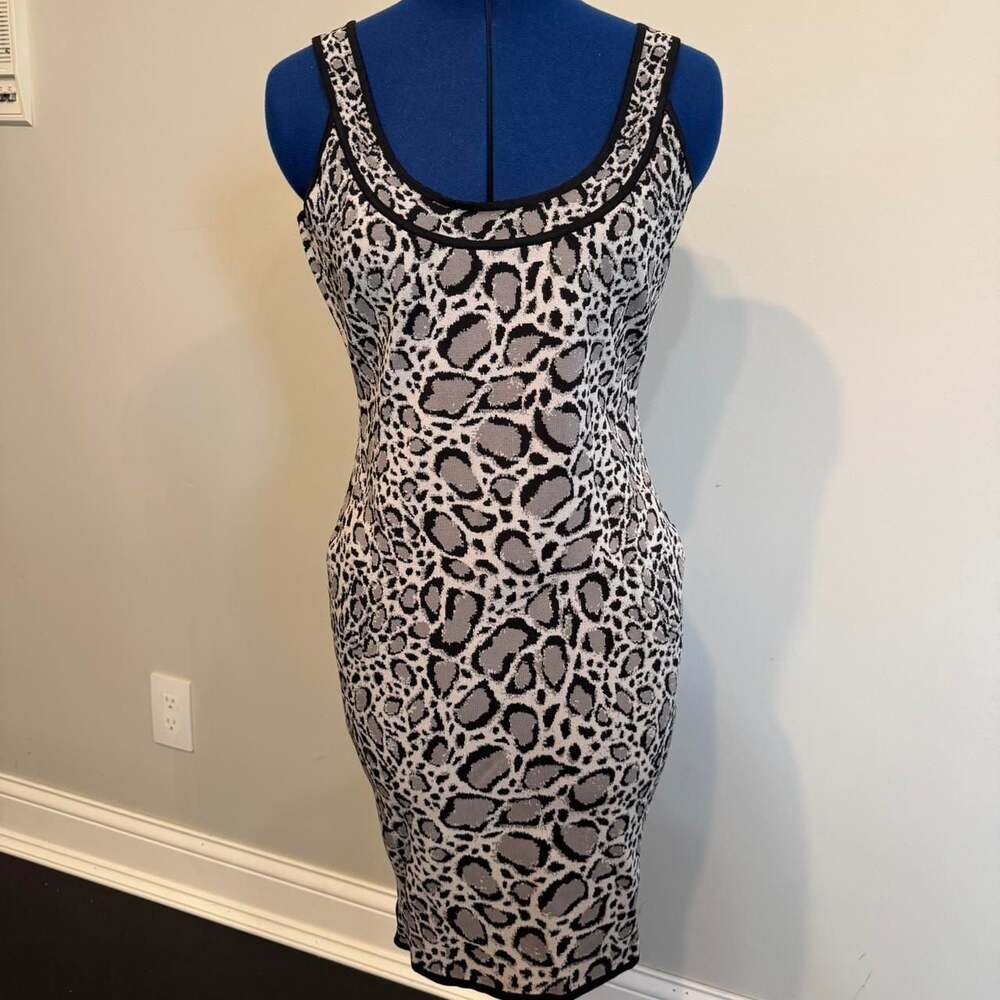 BCBGMAXAZRIA Leopard Print Bandage Mini Dress